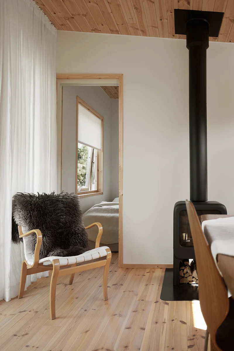 Compact home 38 sqm living room corner with armchair